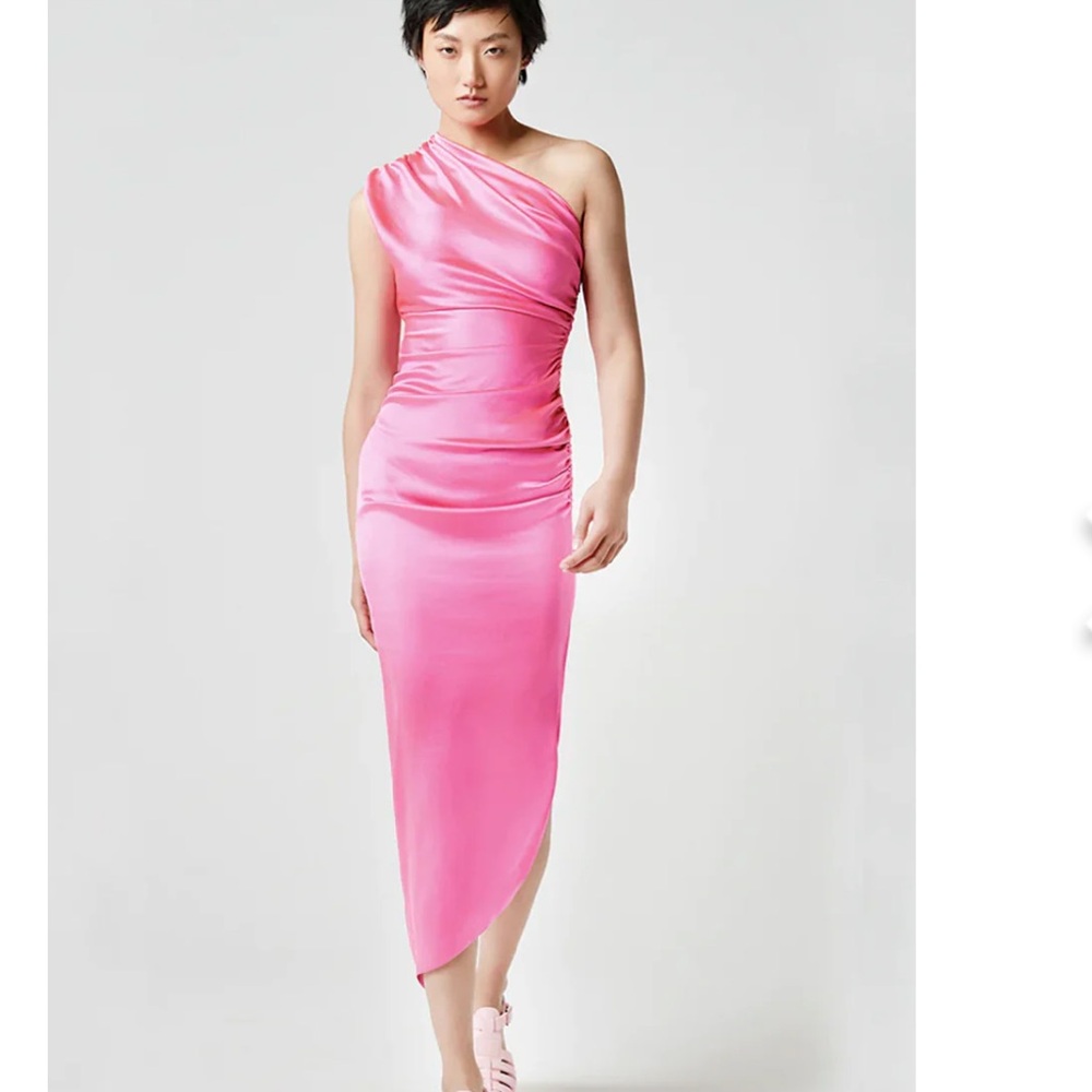 Smythe Vibrant Pink One-Shoulder Dress